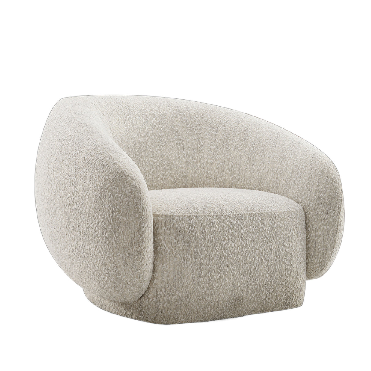 Beige Upholstered Swivel Accent Chair | OROA