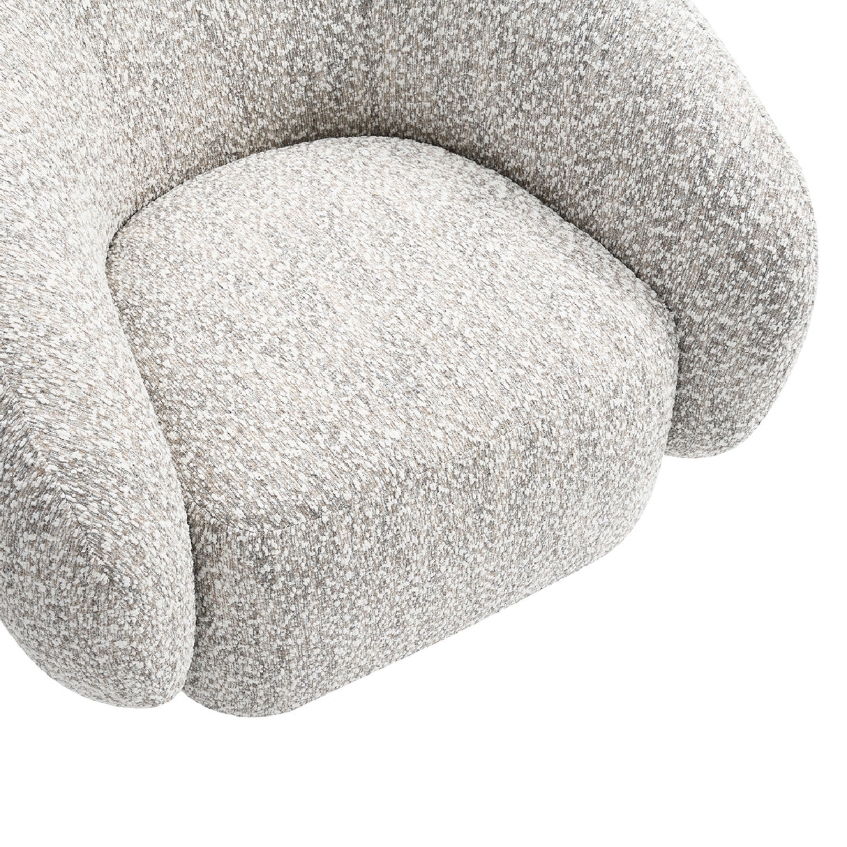 Contemporary Boucle Upholstered Swivel Chair | OROA