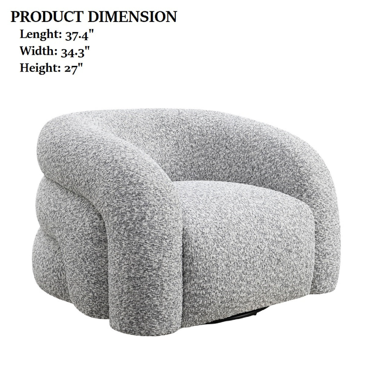 Gray Curve Swivel Chair | OROA
