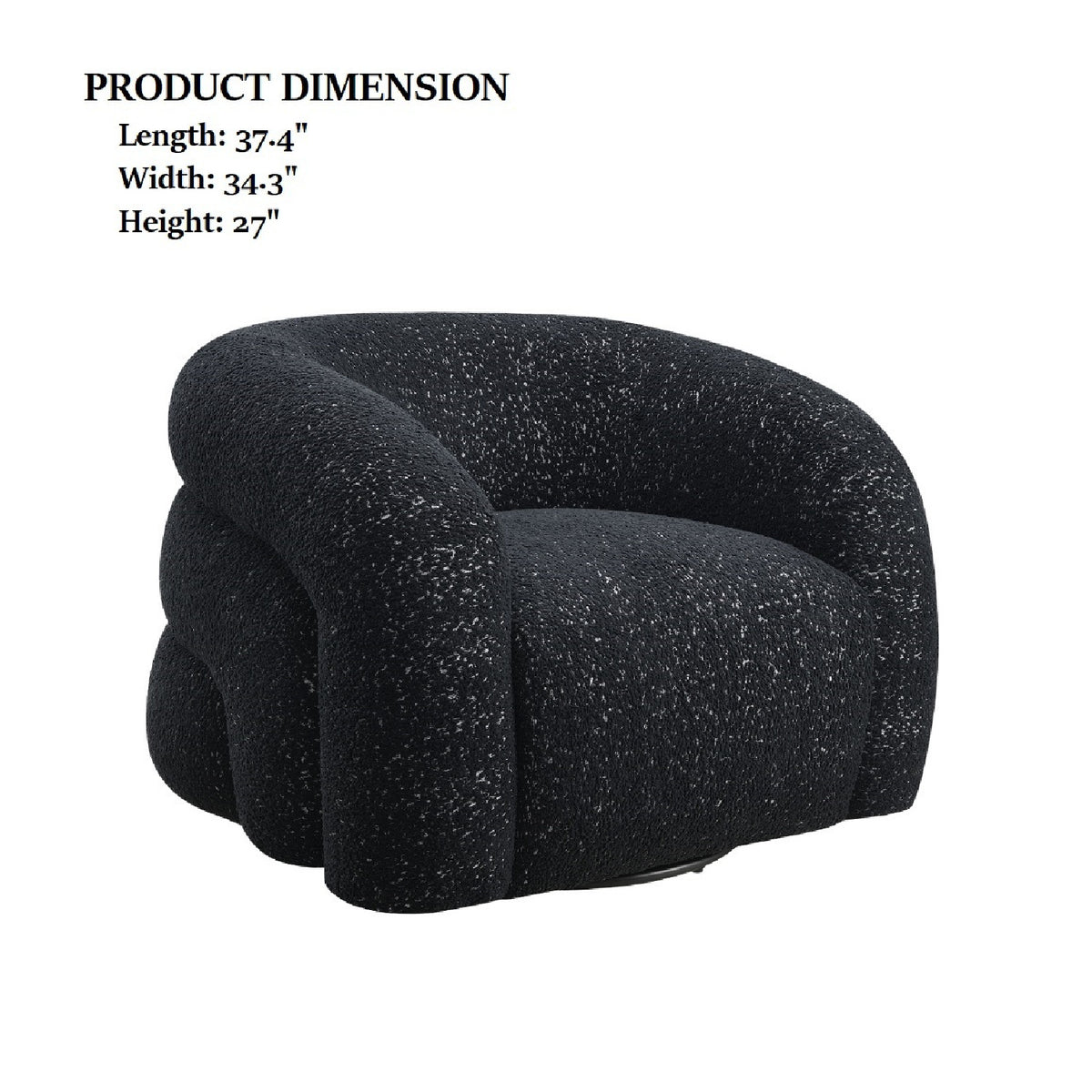 Black Curve Back Swivel Chair | OROA