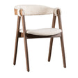 Modern European furniture - Mid-Century Walnut Beige Side Chairs (2) - www.oroa.com 