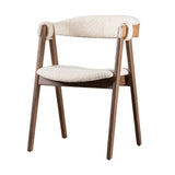 Modern European furniture - Mid-Century Walnut Beige Side Chairs (2) - www.oroa.com 