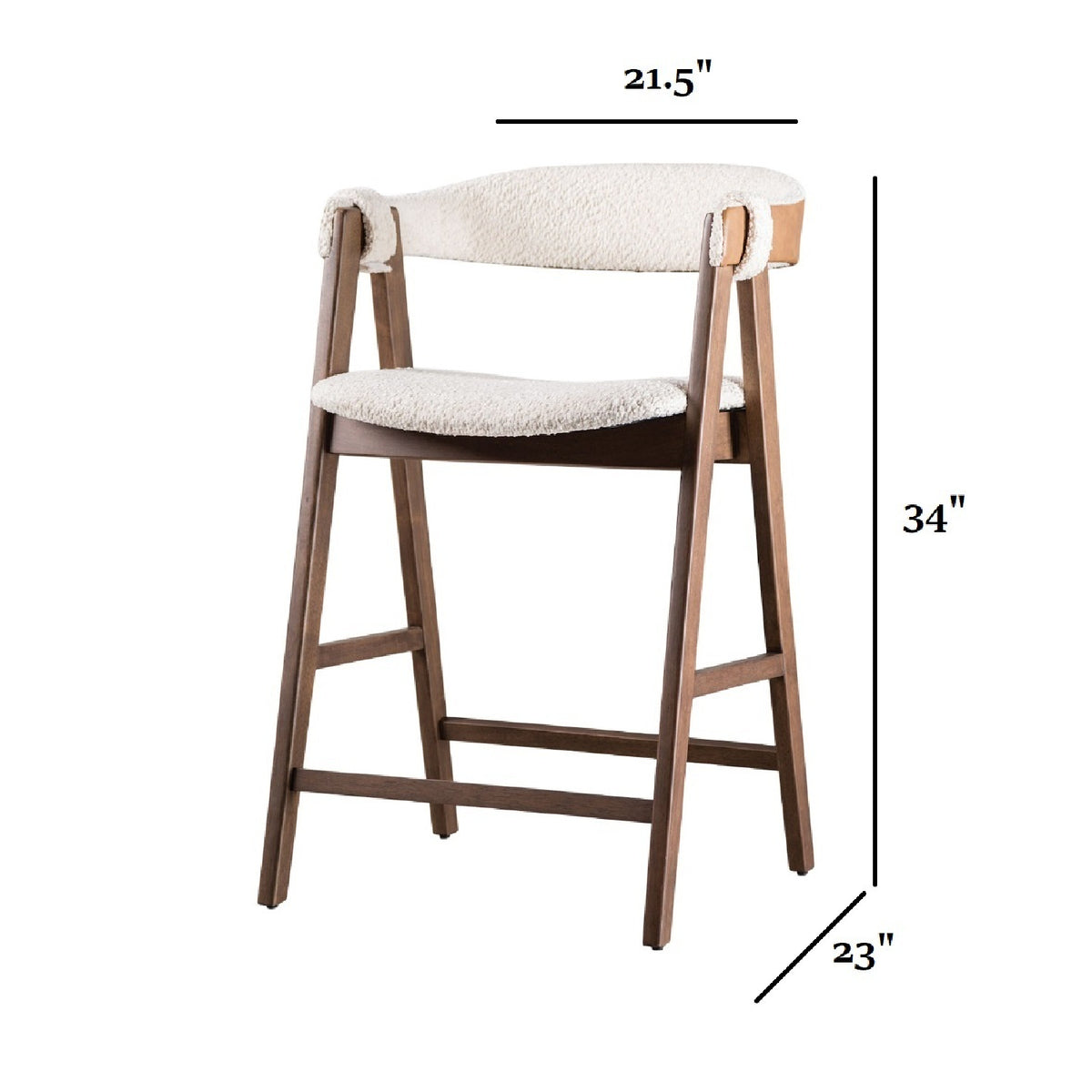 Modern European furniture - Beige Walnut Counter Stools (2) - www.oroa.com