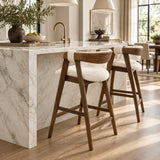 Modern European furniture - Beige Walnut Counter Stools (2) - www.oroa.com