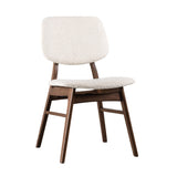 Modern European furniture - Mid-Century Walnut Beige Dining Chairs (2) - www.oroa.com 