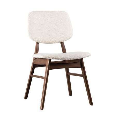 Modern European furniture - Mid-Century Walnut Beige Dining Chairs (2) - www.oroa.com 