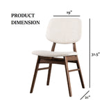 Modern European furniture - Mid-Century Walnut Beige Dining Chairs (2) - www.oroa.com 