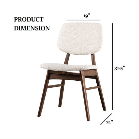 Modern European furniture - Mid-Century Walnut Beige Dining Chairs (2) - www.oroa.com 