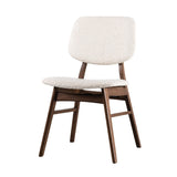 Modern European furniture - Mid-Century Walnut Beige Dining Chairs (2) - www.oroa.com 
