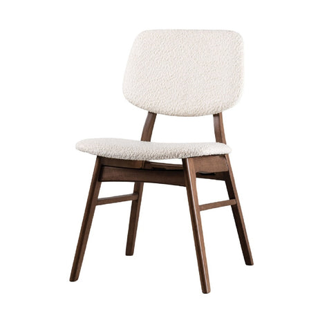 Modern European furniture - Mid-Century Walnut Beige Dining Chairs (2) - www.oroa.com 
