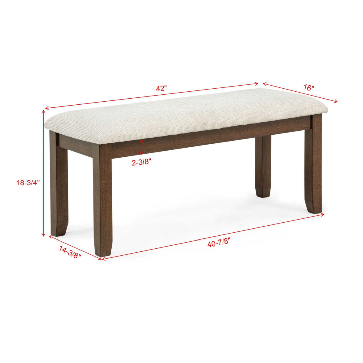Modern European furniture - Beige Brown Upholstered Bench - www.oroa.com