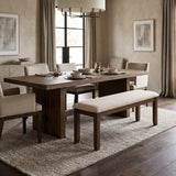 Modern European furniture - Beige Brown Upholstered Bench - www.oroa.com