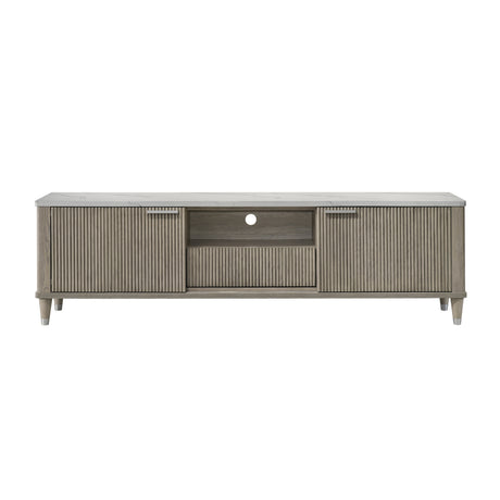 Modern European furniture - Modern Sleek White Faux Marble Top TV Stand - www.oroa.com