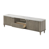 Modern European furniture - Modern Sleek White Faux Marble Top TV Stand - www.oroa.com