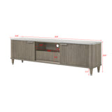 Modern European furniture - Modern Sleek White Faux Marble Top TV Stand - www.oroa.com