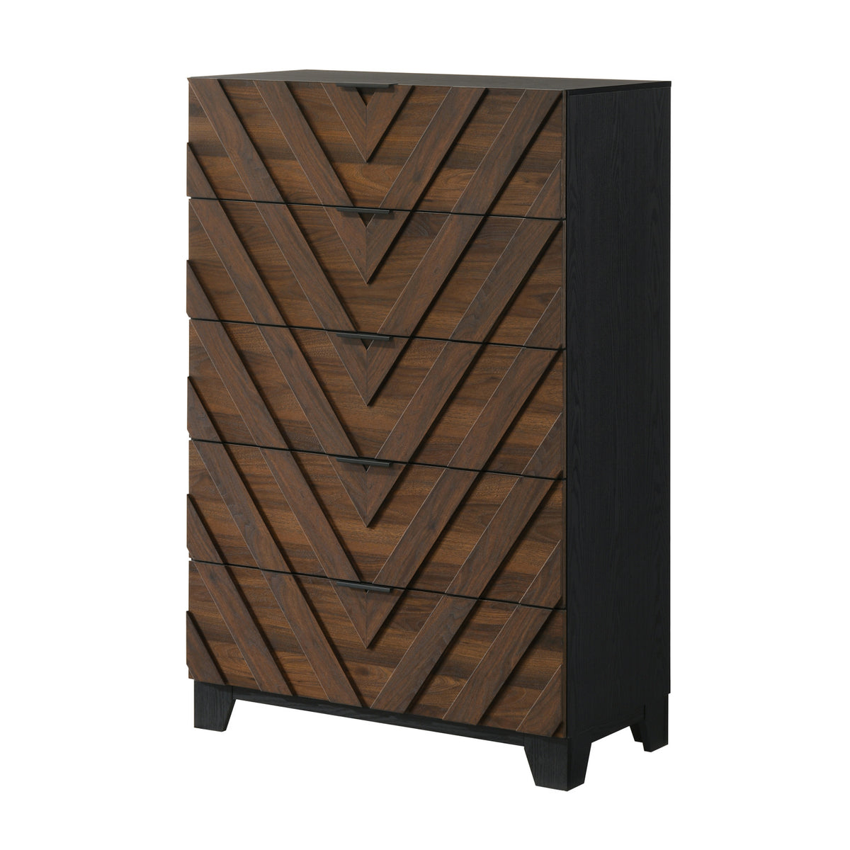 Modern European furniture - Contemporary Five-Drawer Chest with Chevron Pattern - www.oroa.com