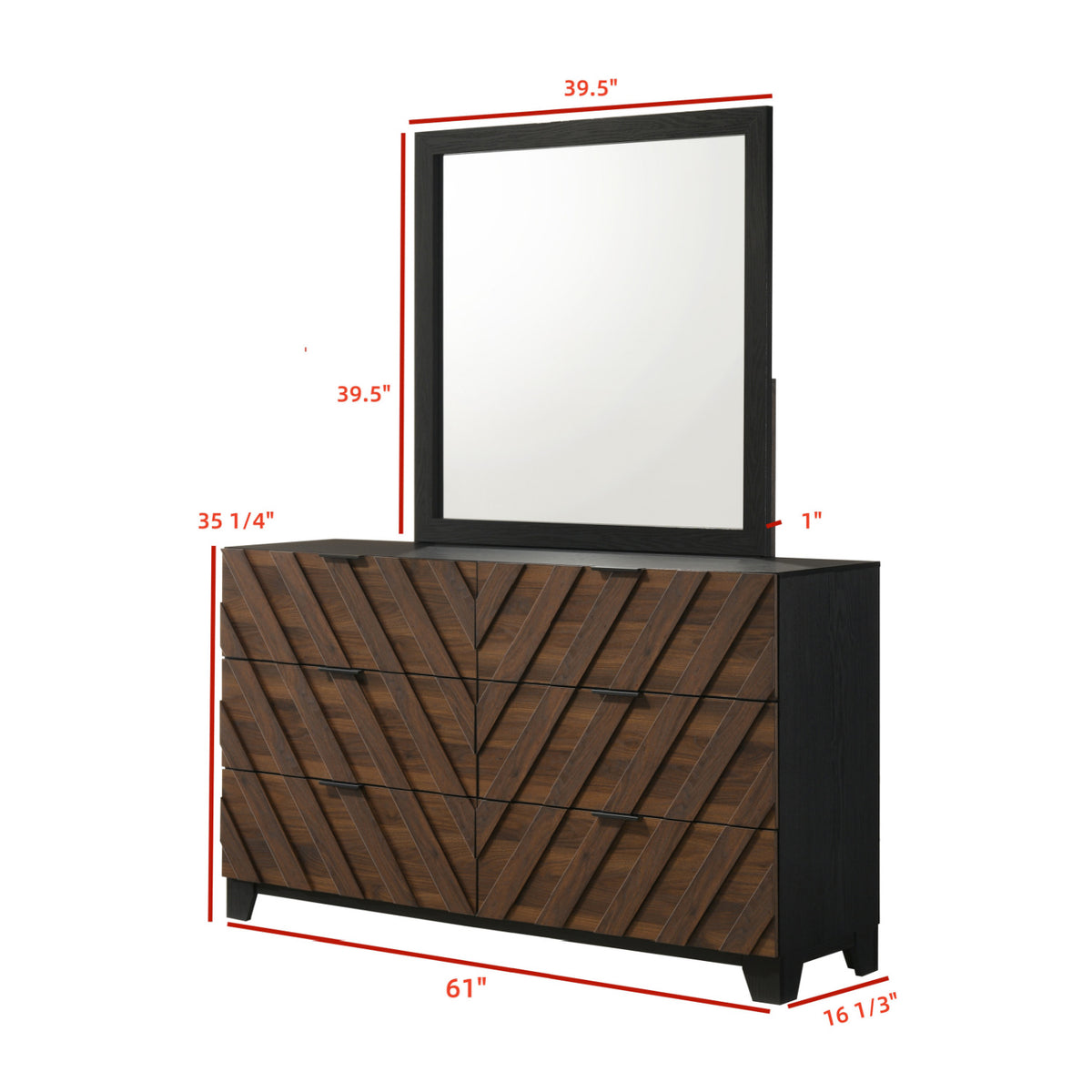 6-Drawer Wooden Dresser | OROA