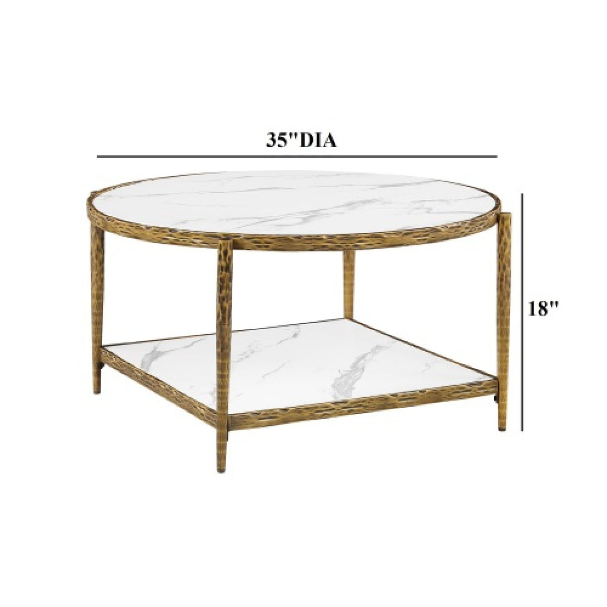 Contemporary Matte Gold Finish Coffee Table | OROA