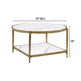 Contemporary Matte Gold Finish Coffee Table | OROA