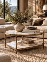 Contemporary Matte Gold Finish Coffee Table | OROA