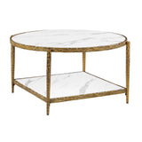 Contemporary Matte Gold Finish Coffee Table | OROA