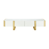 Contemporary White and Gold TV Stand Cabinet | OROA