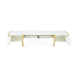 Contemporary White and Gold TV Stand Cabinet | OROA