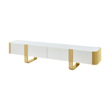 Contemporary White and Gold TV Stand Cabinet | OROA