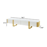 Contemporary White and Gold TV Stand Cabinet | OROA