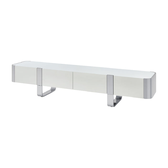 Modern European furniture - Modern White and Silver TV Stand Cabinet - www.oroa.com