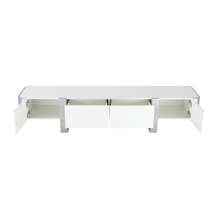 Modern European furniture - Modern White and Silver TV Stand Cabinet - www.oroa.com
