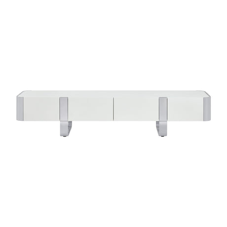 Modern European furniture - Modern White and Silver TV Stand Cabinet - www.oroa.com