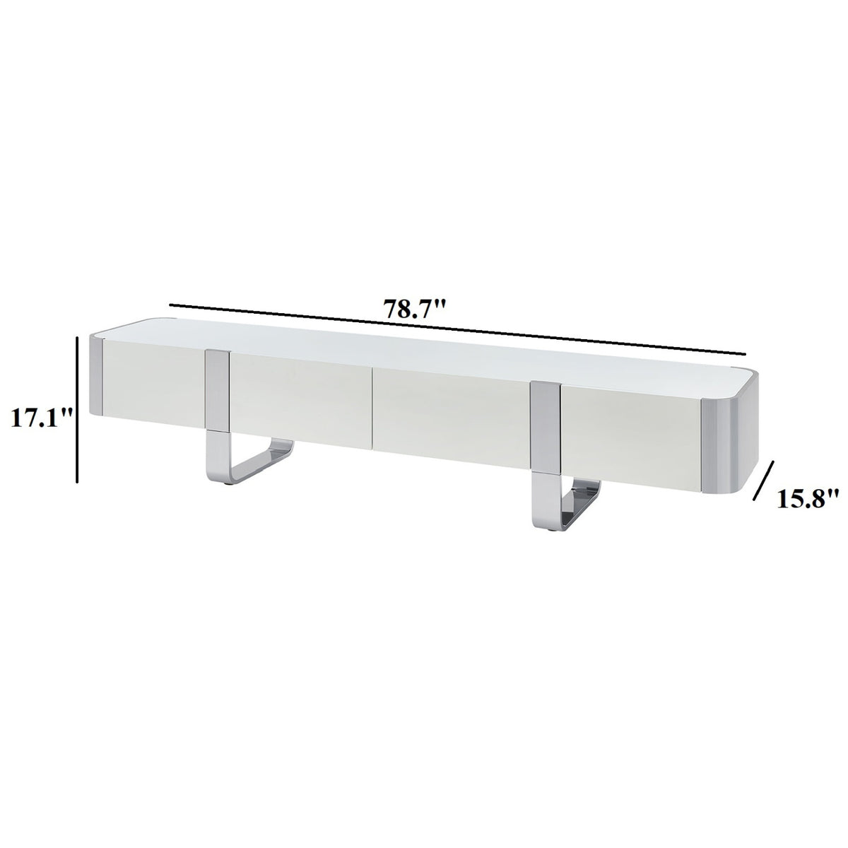 Modern European furniture - Modern White and Silver TV Stand Cabinet - www.oroa.com