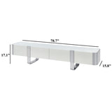 Modern European furniture - Modern White and Silver TV Stand Cabinet - www.oroa.com