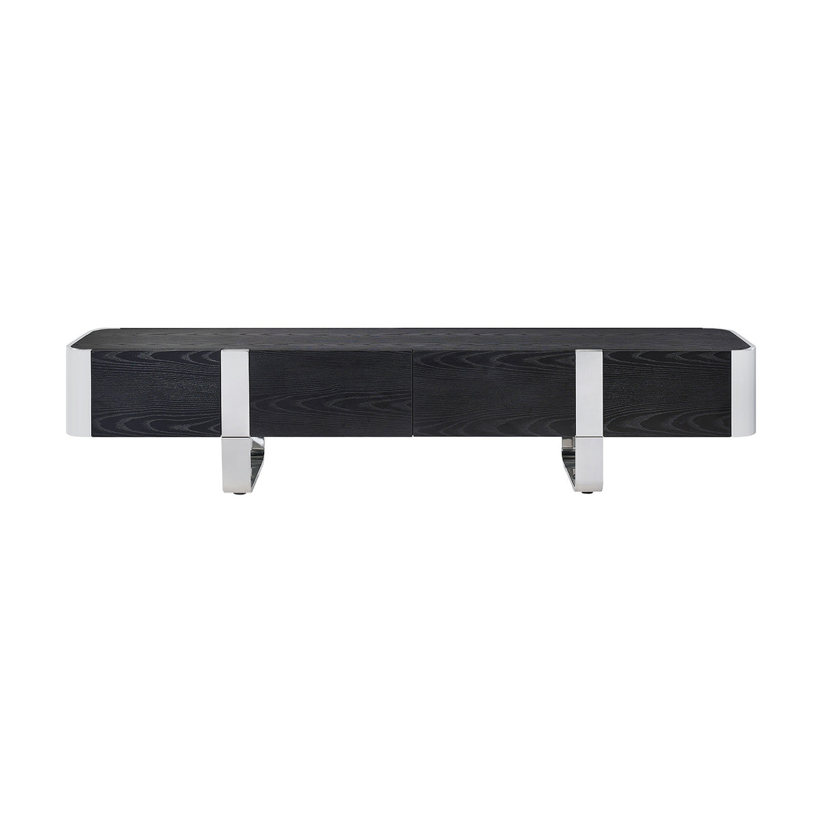 Modern Black and Silver TV Stand Cabinet | OROA
