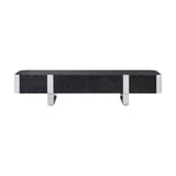 Modern Black and Silver TV Stand Cabinet | OROA