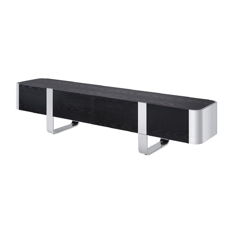 Modern Black and Silver TV Stand Cabinet | OROA
