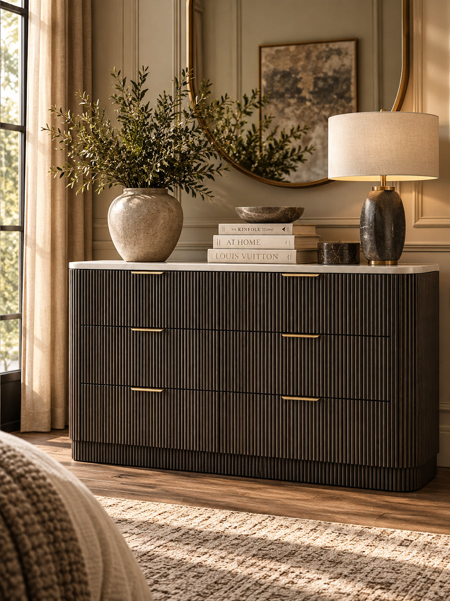 Modern European furniture - Contemporary Marble Top Dresser - www.oroa.com