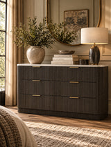Modern European furniture - Contemporary Marble Top Dresser - www.oroa.com