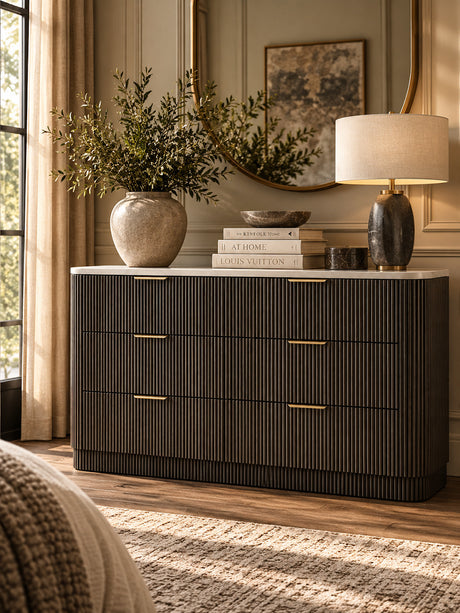 Modern European furniture - Contemporary Marble Top Dresser - www.oroa.com