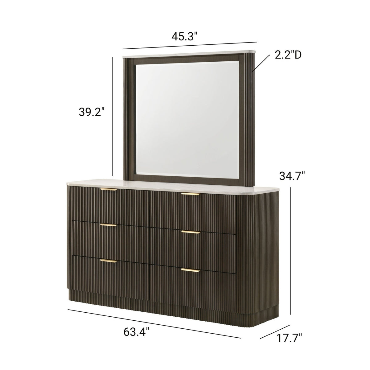 Modern European furniture - Contemporary Marble Top Dresser - www.oroa.com