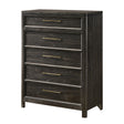 Contemporary 5-Drawers Gray Brown Tall Chest by OROA