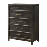 Contemporary 5-Drawers Gray Brown Tall Chest by OROA