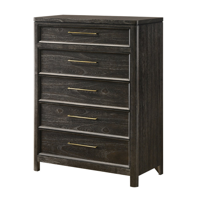 Contemporary 5-Drawers Gray Brown Tall Chest by OROA