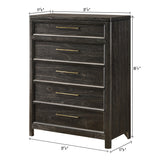 Contemporary 5-Drawers Gray Brown Tall Chest by OROA