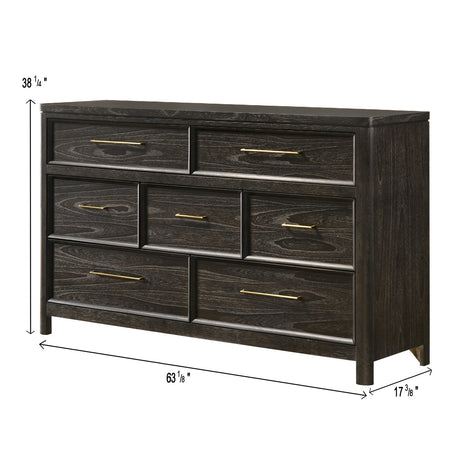 Modern European furniture - Contemporary 7-Drawers Gray Brown Dresser - www.oroa.com