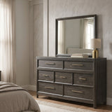 Modern European furniture - Contemporary 7-Drawers Gray Brown Dresser - www.oroa.com