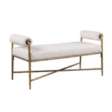 Matte Gold Hammered Steel Bench | OROA