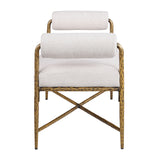 Matte Gold Hammered Steel Bench | OROA
