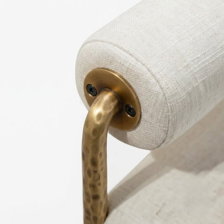 Matte Gold Hammered Steel Bench | OROA